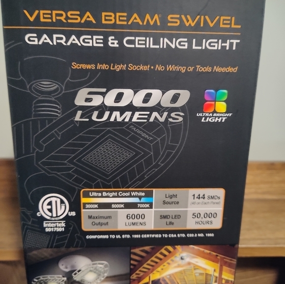 ♠️ New - Farpoint Versa Beam Swivel Garage Attic Ceiling Light- 6000 Lumens LED - Picture 6 of 9